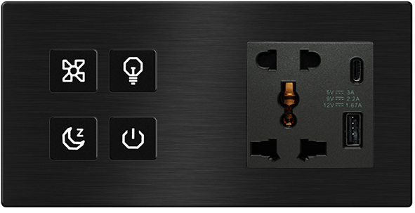 CLICK 4Gang with Choket,USB& TypeCc