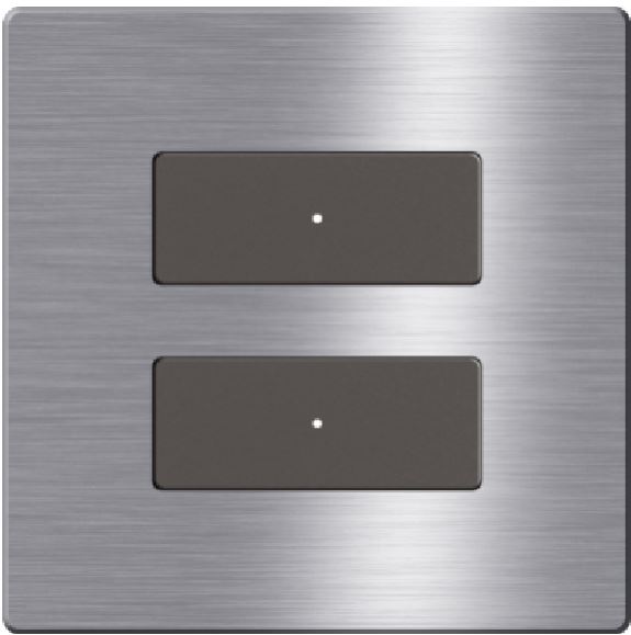 TIS-CLK-2B-1F-GRY Click 2 gang in Single Frame