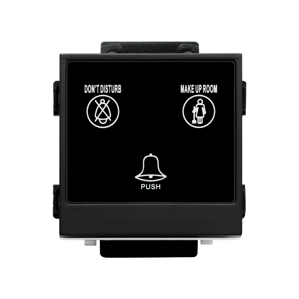 CLK-HTL-SRV-BLK Hotel sevice panel 2 Dry inouts for DND MUR 1 Dry output for bell Black