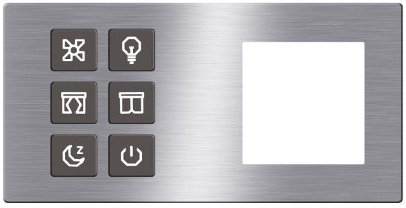 TIS-CLK-6B-2F-GRY Click Push Button TIS-BUS Series 6 gang in Double Frame available in Metal GRAY