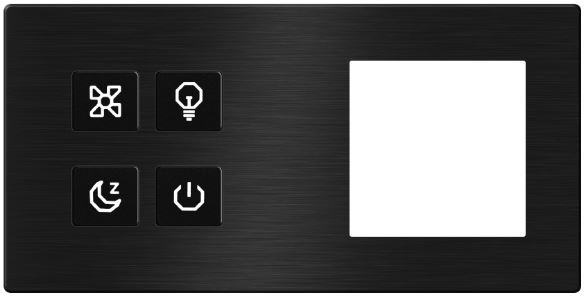 TIS-CLK-4B-2F-BLK Click Push Button TIS-BUS Series 4 gang in Double Frame available in Metal Black