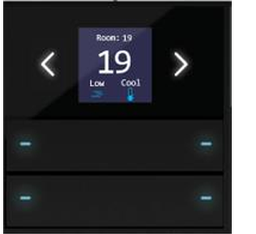 TIS-MER-AC4G-PB Mercury touch Thermostat with 4Gang push Button BLACK