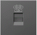 CLK-1TEL-GRY TEL Socket , gray