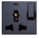 SOL-PLG-UNV-A Universal switched socket with LED Gray Color UK Size