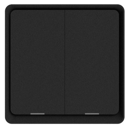 DIO-2G-SW-BEE  Dion 2 Gang Black switch with two relay (without of N neutral connection) Black